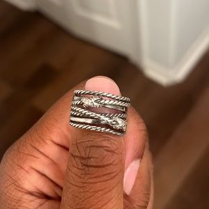 David Yurman Double X Crossover Ring with Diamonds